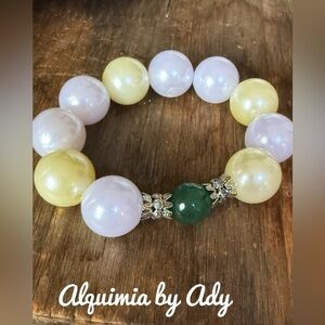 Chunky pearls jade bracelet